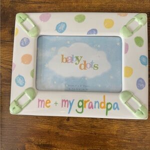 Amscan Baby Dots Me My Grandpa Photo Frame 4x6 Ceramic‎ Pacifier Nursery Gift
